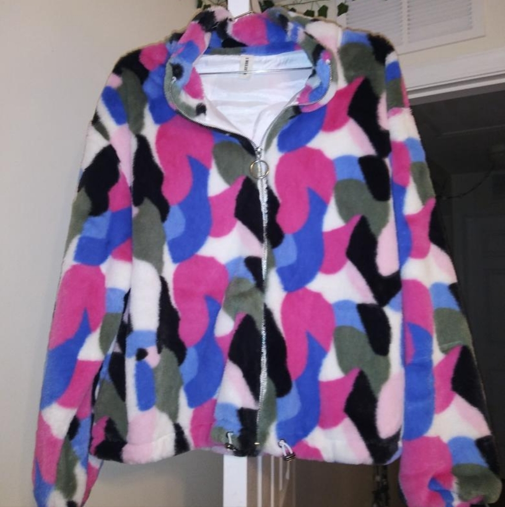 Believe colorful zip up jacket (no hood)
